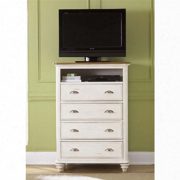 Liberty Furniture Ocean Isle 4 Drawer Media Chest In Bisque