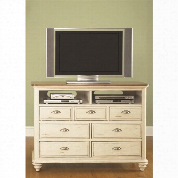 Liberty Furniture Ocean Isle 7 Drawer Media Chest In Bisque