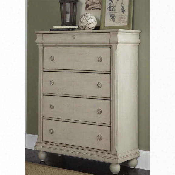 Liberty Furniture Rustic Traditions Ii 5 Drawer Chest In Rustic White