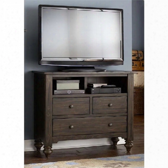 Liberty Furniture Southern Pines 3 Drawer Media Chest In Bark