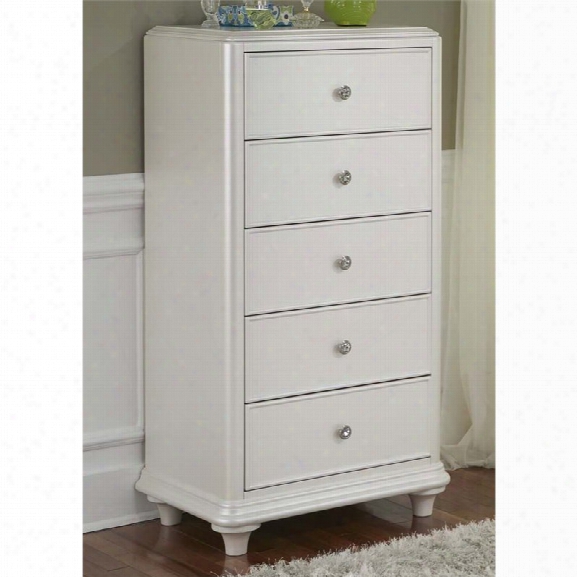 Liberty Furniture Stardust 5 Drawer Lingerie Chest In Iridescent White