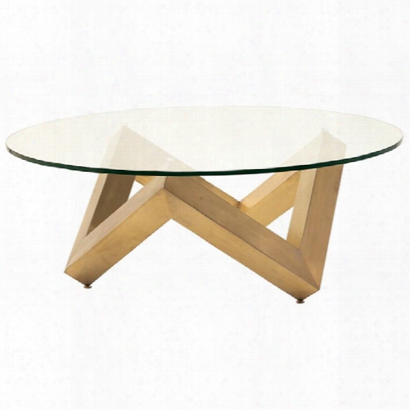 Nuevo Como Round Glass Top Coffee Table In Gold