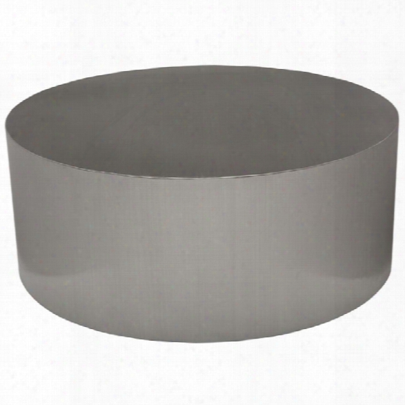 Nuevo Piston Round Metal Coffee Table In Silver