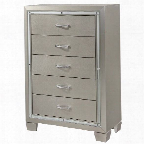 Picket House Furnishings Glamour Youth 5 Drawer Chest In Champagne