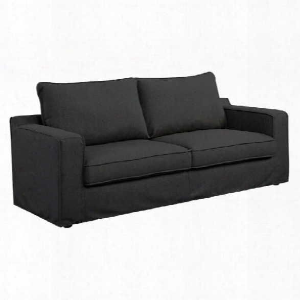 Serta Colton Sofa With Slipcover In Dark Charcoal