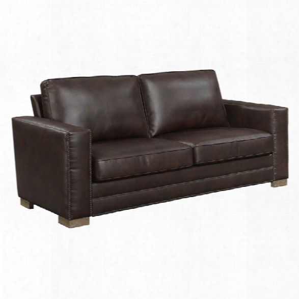 Serta Mason Bonded Leather Sofa In Brown
