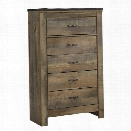 Ashley Trinell 5 Drawer Wood Chest in Brown