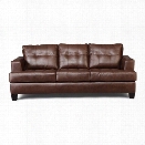 Coaster Samuel Faux Leather Stationary Sofa in Dark Brown