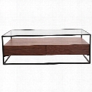 Moe's Dallas Glass Top Coffee Table in Brown