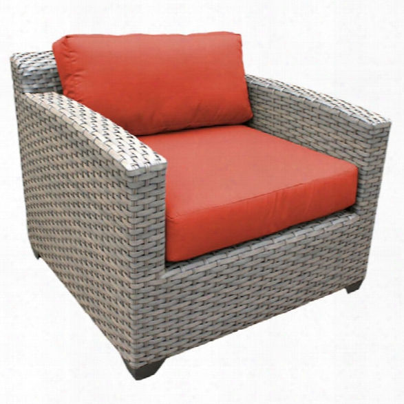 Tkc Florence Patio Wicker Club Chair In Orange