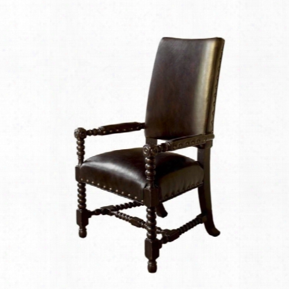 Tommy Bahama Home Kingstown Edwards Leather Arm Dining Chair In Tamarind