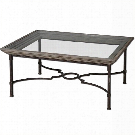 Uttermost Huxley Antique Crackled Fir Wood Coffee Table