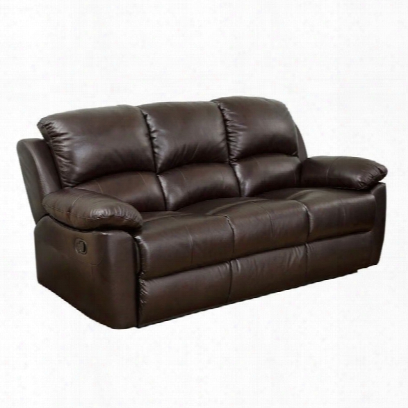 Abbyson Living Bella Leather Reclining Sofa In Espresso