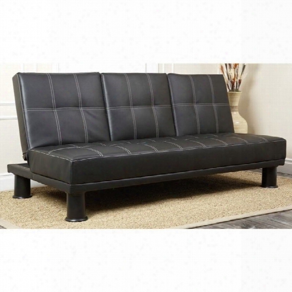 Abbyson Living Las Vegas Leather Convertible Sofa In Black