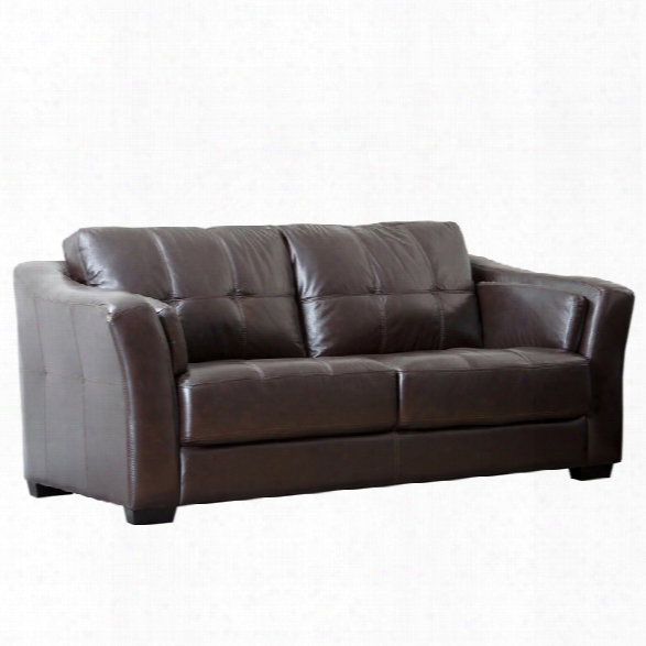 Abbyson Living Lincoln Premium Leather Sofa In Brown