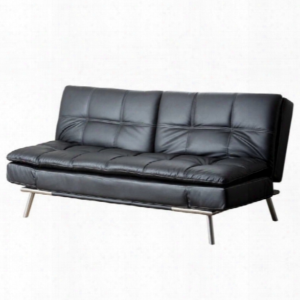 Abbyson Living Marquette Faux Leather Convertible Sofa In Black