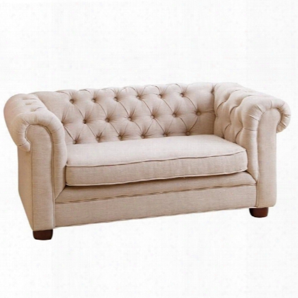 Abbyson Living Rj Kids Mini Fabrix Chesterfield Sofa In Beige