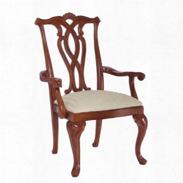 American Drew Cherry Grove Pierced Back Dining Arm Chair In Cherry