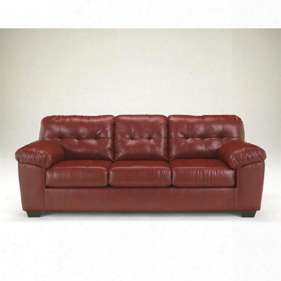 Ashley Furniture Alliston Durablend Leather Sofa In Salsa