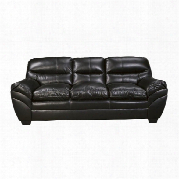 Ashley Tassler Durablend Leather Sofa In Black