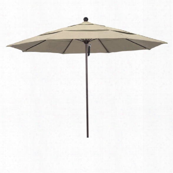 California Umbrella Venture 11' Bronze Market Umbrella In Beige