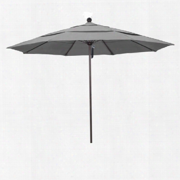 California Umbrella Venture 11' Bronze Market Umbrella In Granite