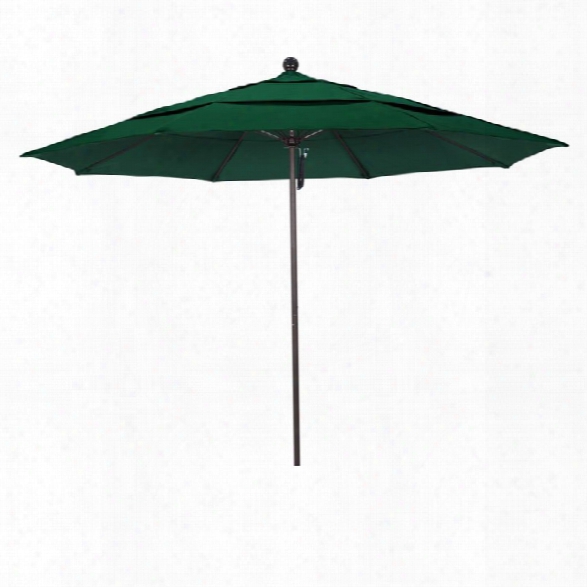 California Umbrella Venture 11' Bronze Market Umbrella In Green