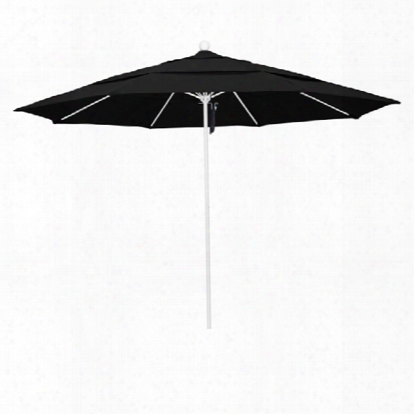 California Umbrella Venture 11' White Market Umbrella In Black