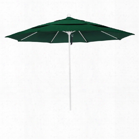 California Umbrella Venture 11' White Market Umbrella N Green