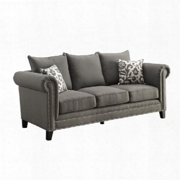 Coaster Emerson Fabric Sofa In Gray