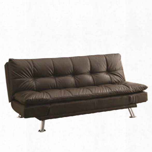 Coaster Extra Plush Convertible Armless Sofa Bed In Brown