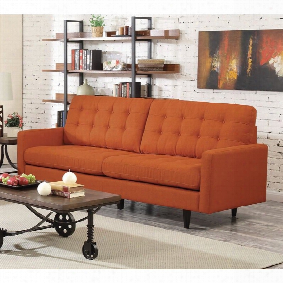 Coaster Kesson Mid Century Modern Sofa In Orange