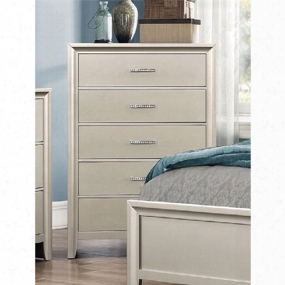 Coaster Lana 5 Drawer Chest In Silver