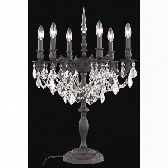 Elegant Lighting Rosalia 29 6 Light Spectra Crystal Table Lamp