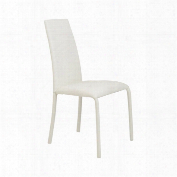 Eurostyle Camille Dining Chair In White Leatherette (set Of 4)