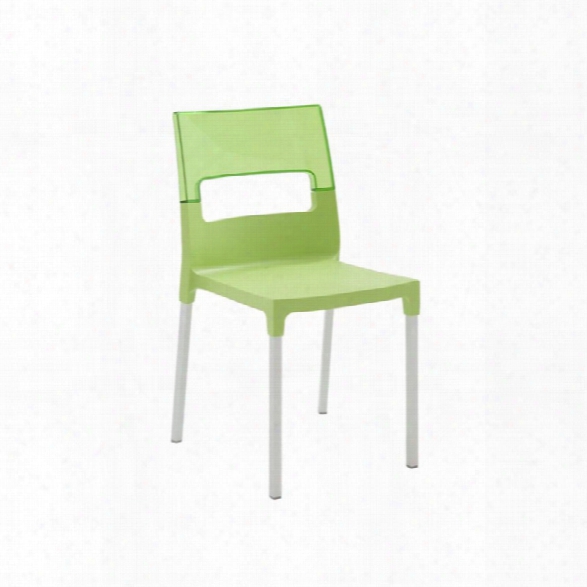 Eurostyle Diva Stacking Side Chair In Green (set Of 4)