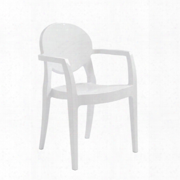 Eurostyle Igloo Stacking Arm Chair In Glossy White (set Of 4)