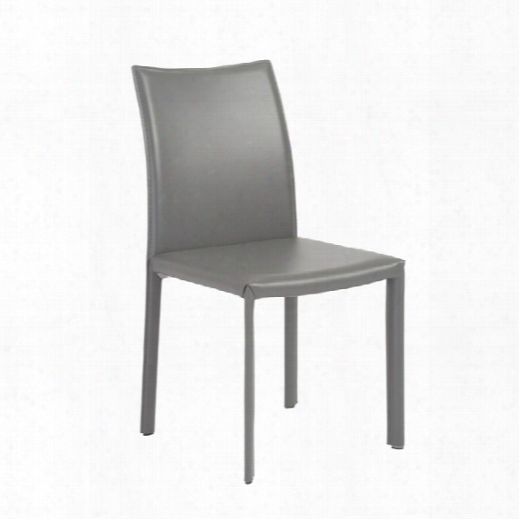 Eurostyle Molly Dining Chair In Gray Leatherette (set Of 4)