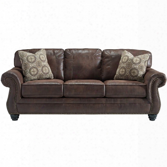Flash Furniture Breville Faux Leather Sofa In Espresso