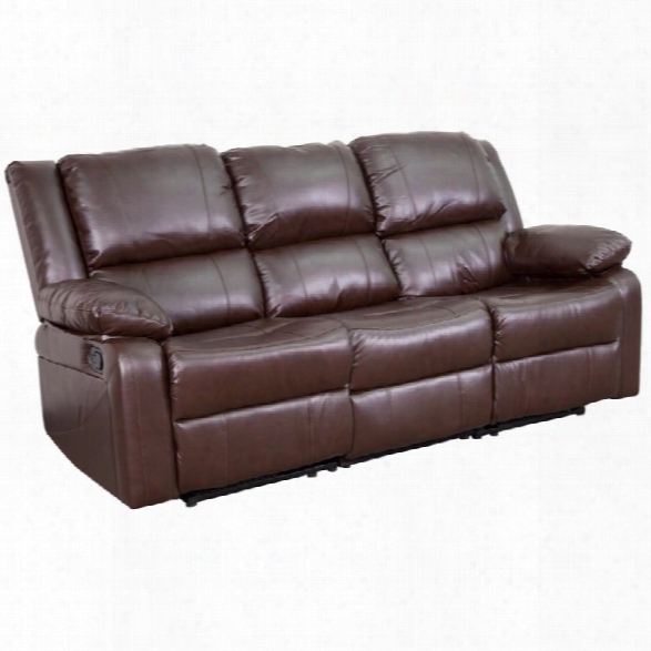 Flash Furniture Harmony Leather Reclining Sofa In Brown