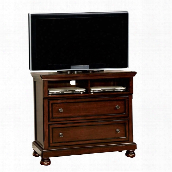 Furniture Of America Caiden 2 Drawer Media Chest In Cherry