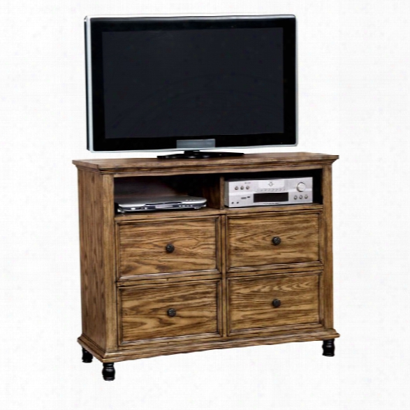 Furniture Of America Calvin 4 Drawer Media Chest In Dark Oak