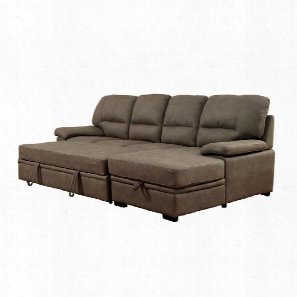 Furniture Of America Clair Modern Converrtible Sectional In Ash Brown