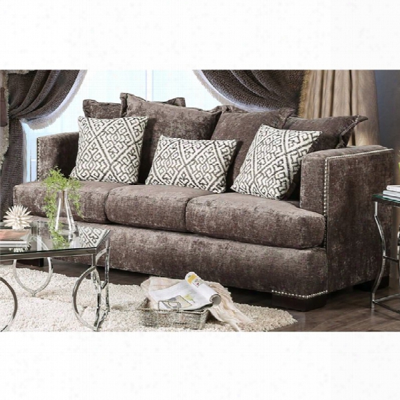 Furniture Of America Kiefer Transitional Sofa In Silver