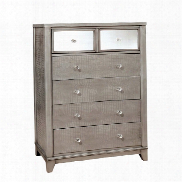 Furniture Of America Lillianne 6 Drawer Chest In Silver