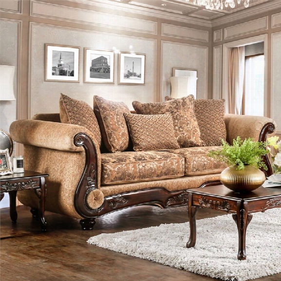 Furniture Of America Rhodes Traditional Sofa In Gold And Bronze