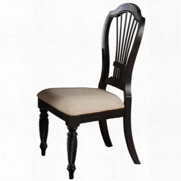 Hillsdale Wilshire Fabric Dining Chair In Black Finish (set Of 2)