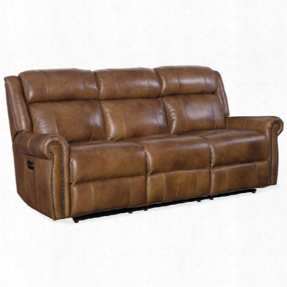 Hooker Furniture Esme Leather Power Motion Sofa In Carmel