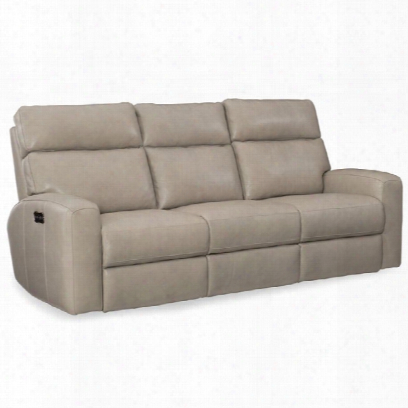 Hooker Furniture Mowry Leather Power Motion Sofa In Cream