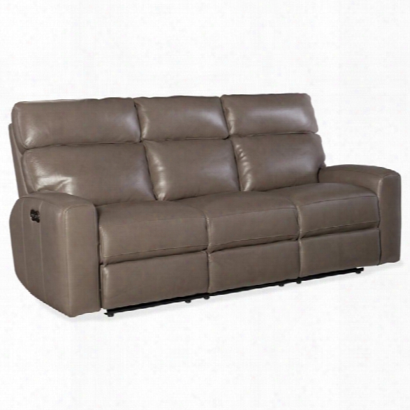 Hooker Furniture Mowry Leather Power Motion Sofa In Gray